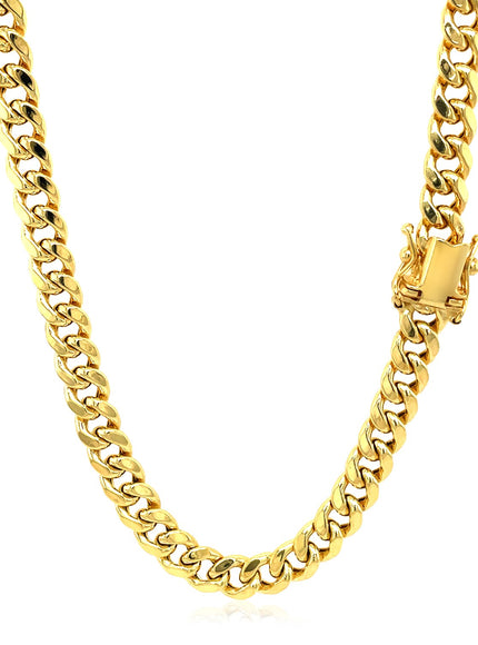5.0mm 14k Yellow Gold Semi Solid Miami Cuban Chain