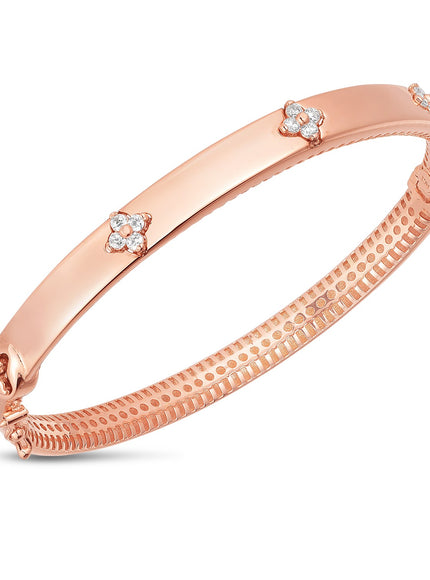 14k Rose Gold Trilogy Diamond Bangle