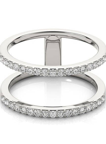 14k White Gold Dual Band Design Ring with Diamonds (1/3 cttw)