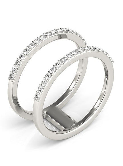 14k White Gold Dual Band Design Ring with Diamonds (1/3 cttw)