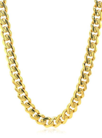 14k Yellow Gold Polished Miami Cuban Chain Necklace
