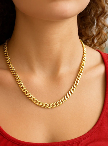 14k Yellow Gold Polished Miami Cuban Chain Necklace