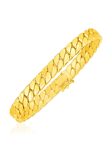 14k Yellow Gold 8 inch Mens Curb Chain Bracelet