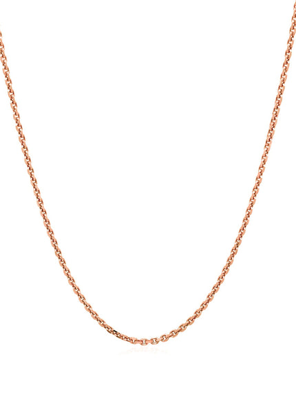 14k Rose Gold Diamond Cut Cable Link Chain 1.3mm