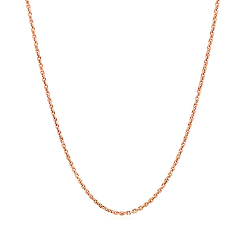 14k Rose Gold Diamond Cut Cable Link Chain 1.3mm