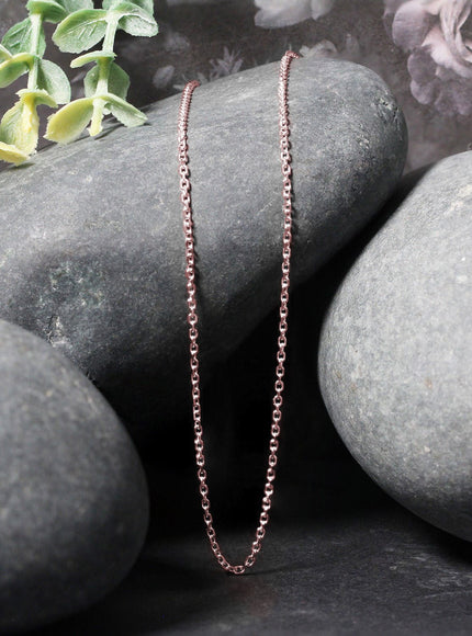 14k Rose Gold Diamond Cut Cable Link Chain 1.3mm