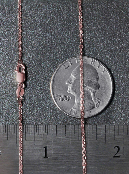 14k Rose Gold Diamond Cut Cable Link Chain 1.3mm