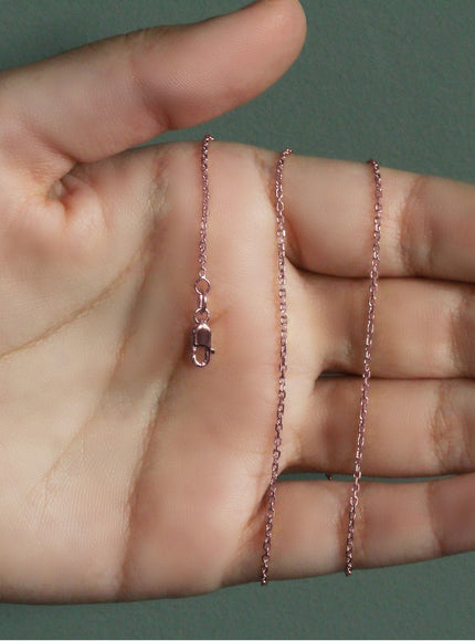 14k Rose Gold Diamond Cut Cable Link Chain 1.3mm