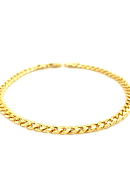 4.5mm 10k Yellow Gold Miami Cuban Semi Solid Bracelet