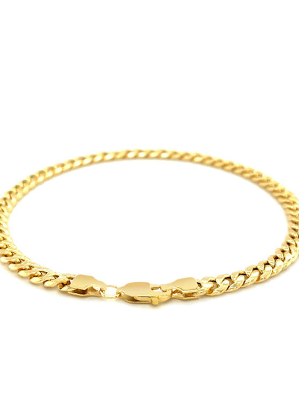 4.5mm 10k Yellow Gold Miami Cuban Semi Solid Bracelet