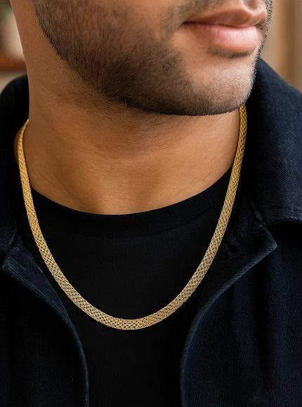 4.7mm 14k Yellow Gold Bismark Chain