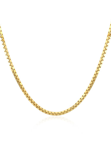18k Yellow Gold Classic Box Chain 1.4mm