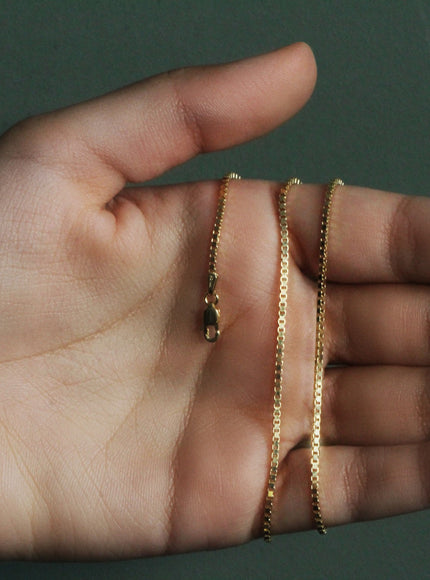 18k Yellow Gold Classic Box Chain 1.4mm
