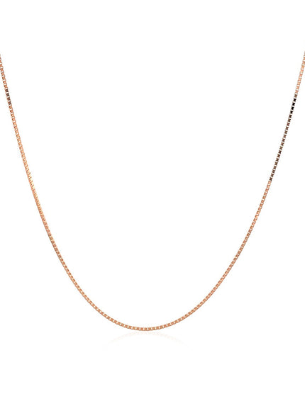 18k Rose Gold Classic Box Chain 0.6mm