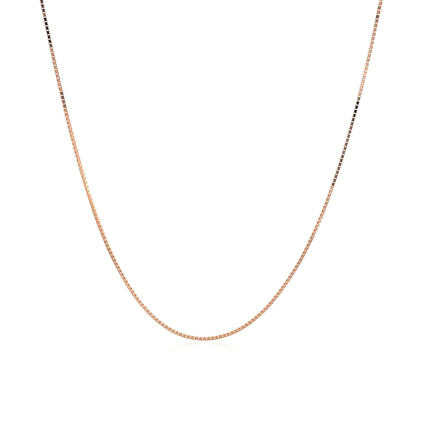 18k Rose Gold Classic Box Chain 0.6mm