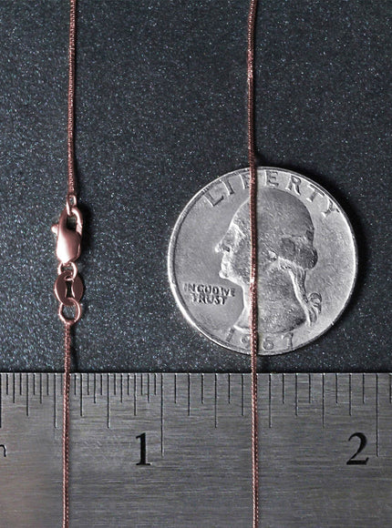 18k Rose Gold Classic Box Chain 0.6mm