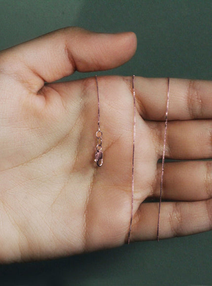 18k Rose Gold Classic Box Chain 0.6mm