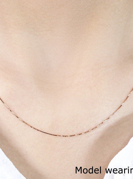 18k Rose Gold Classic Box Chain 0.6mm