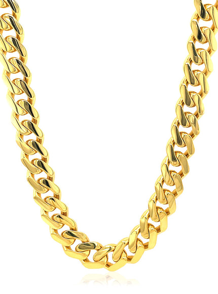14k Yellow Gold Polished Miami Cuban Chain Necklace