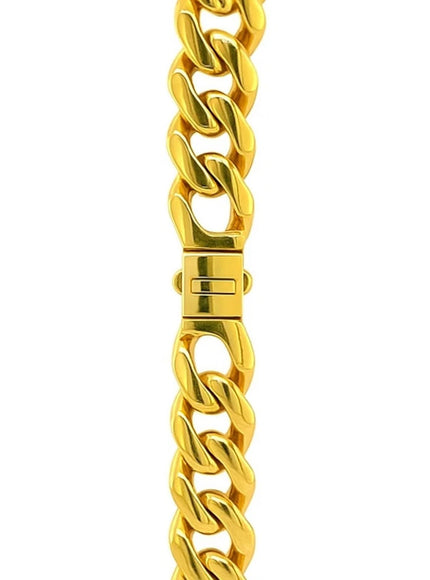 14k Yellow Gold Polished Miami Cuban Chain Necklace