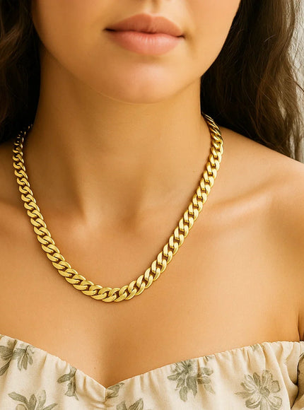 14k Yellow Gold Polished Miami Cuban Chain Necklace