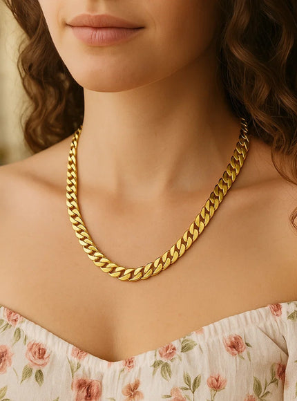 14k Yellow Gold Polished Miami Cuban Chain Necklace