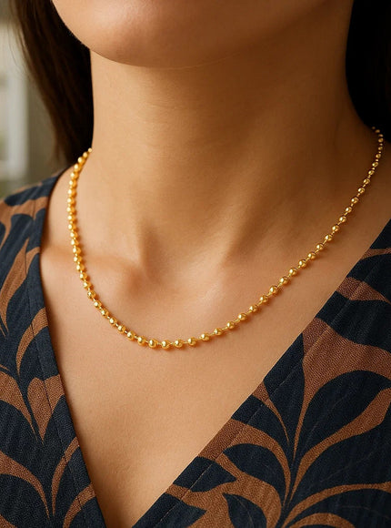 Moon Cut Bead Chain in 14k Yellow Gold (3.0 mm)