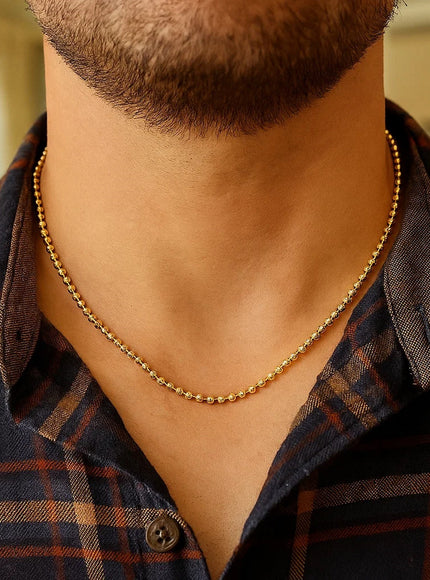 Moon Cut Bead Chain in 14k Yellow Gold (3.0 mm)