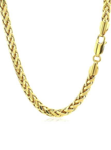4.1mm 14k Yellow Gold Diamond Cut Round Franco Chain