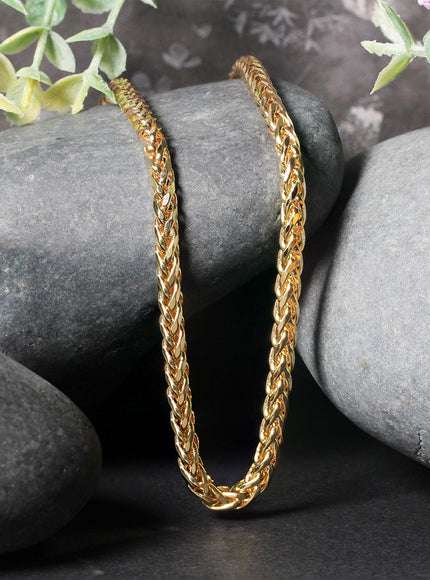 4.1mm 14k Yellow Gold Diamond Cut Round Franco Chain