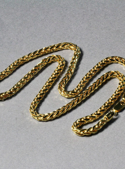 4.1mm 14k Yellow Gold Diamond Cut Round Franco Chain