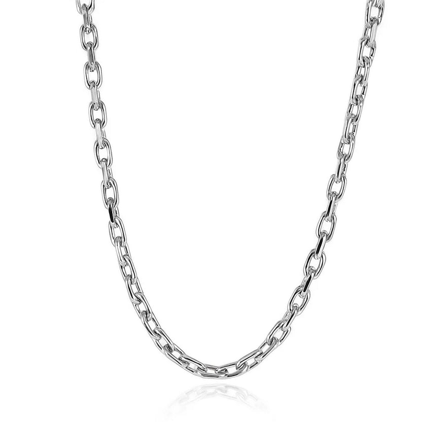 14k White Gold French Cable Link Chain 2.5 mm