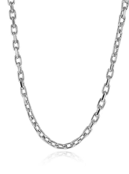14k White Gold French Cable Link Chain 2.5 mm