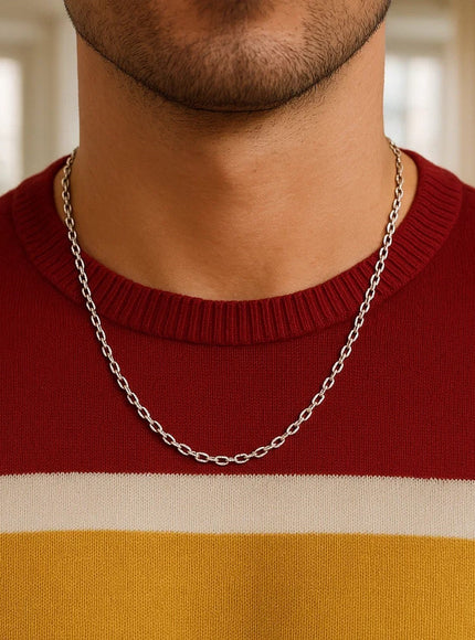 14k White Gold French Cable Link Chain 2.5 mm