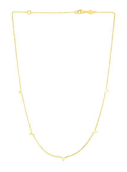 14K Yellow Gold Necklace with Triangles