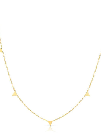 14K Yellow Gold Necklace with Triangles