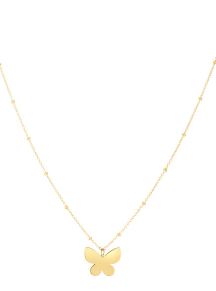 14k Yellow Gold Ppillon Butterfly Necklace