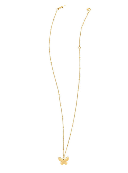 14k Yellow Gold Ppillon Butterfly Necklace