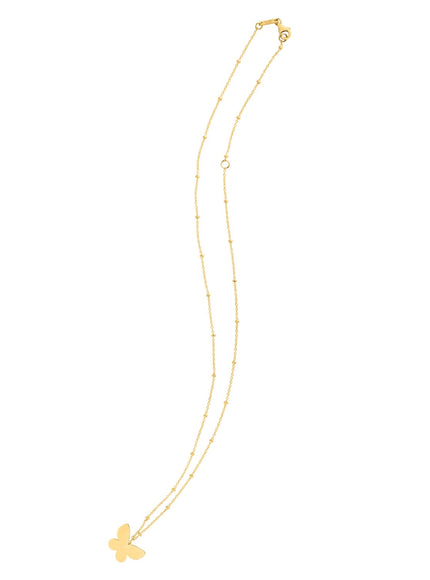 14k Yellow Gold Ppillon Butterfly Necklace