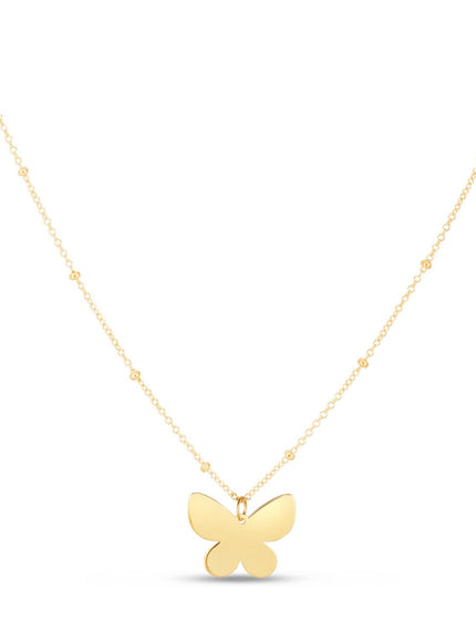 14k Yellow Gold Ppillon Butterfly Necklace