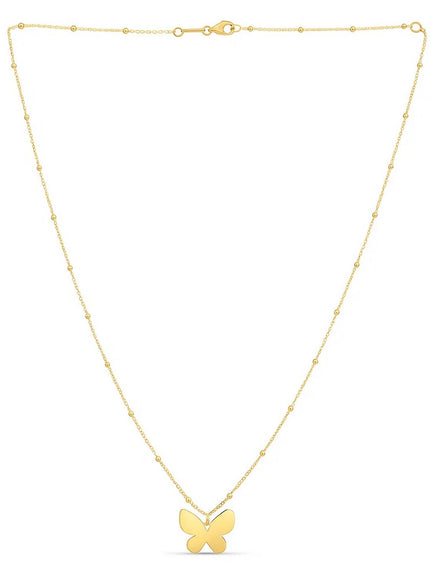 14k Yellow Gold Ppillon Butterfly Necklace