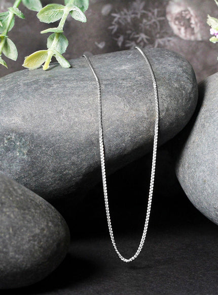 14k White Gold Round Wheat Chain 0.80mm
