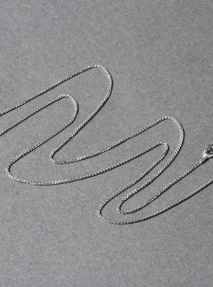 14k White Gold Round Wheat Chain 0.80mm
