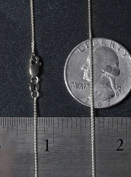 14k White Gold Round Wheat Chain 0.80mm