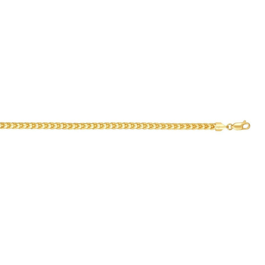 5.0mm 14k Yellow Gold Solid Diamond Cut Round Franco Chain