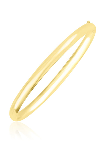 10k Yellow Gold Dome Style Shiny Bangle