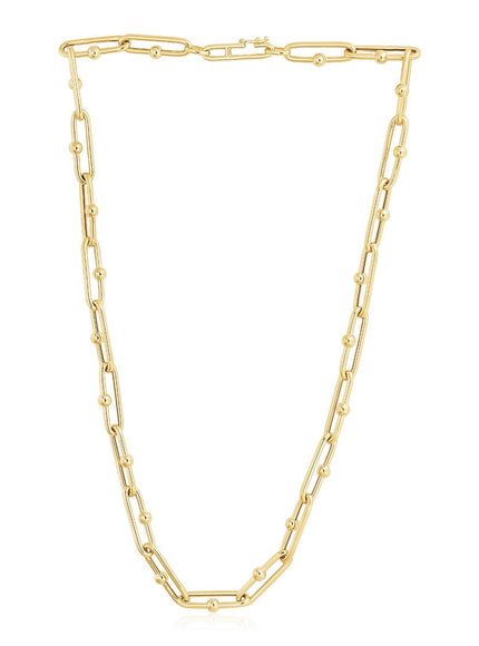 14k Yellow Gold High Polish Elongated Paperclip Jax Link Necklace
