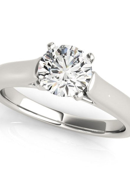14k White Gold Cathedral Design Solitaire Diamond Engagement Ring (1 cttw)