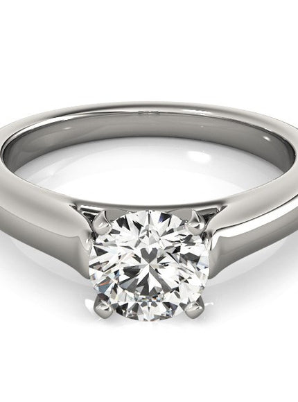 14k White Gold Cathedral Design Solitaire Diamond Engagement Ring (1 cttw)