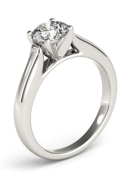 14k White Gold Cathedral Design Solitaire Diamond Engagement Ring (1 cttw)